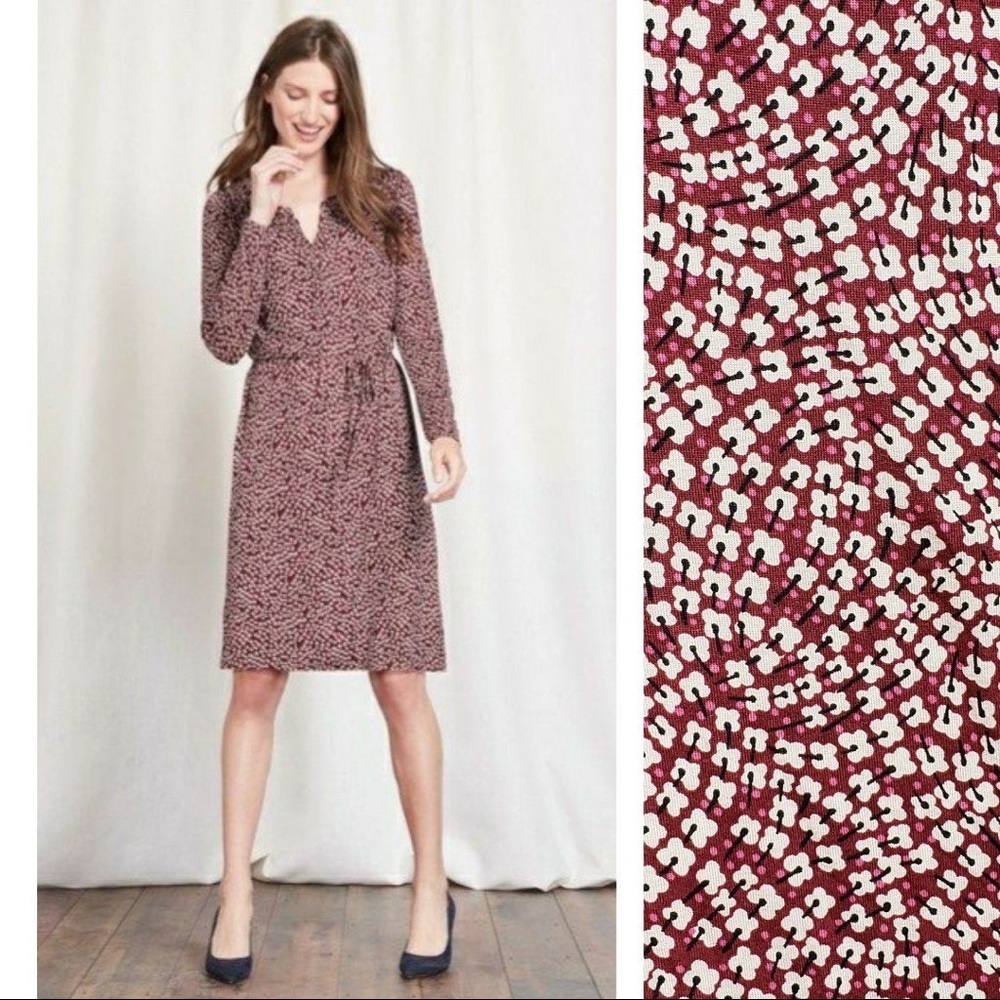 Boden Audrey Floral Print Long Sleeve Dress 12 Tall (25)